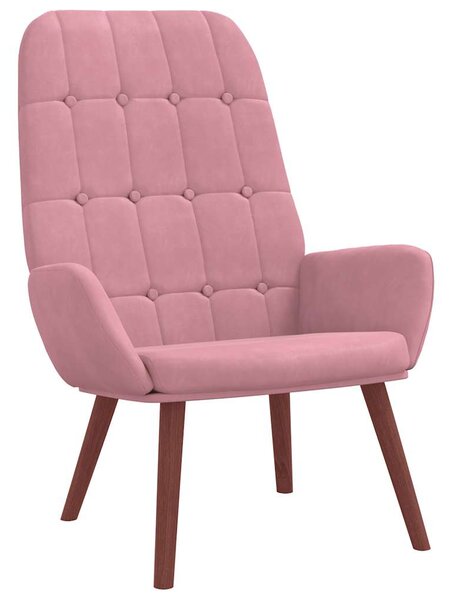 Relaxační křeslo s podnožkou růžové samet 3315142