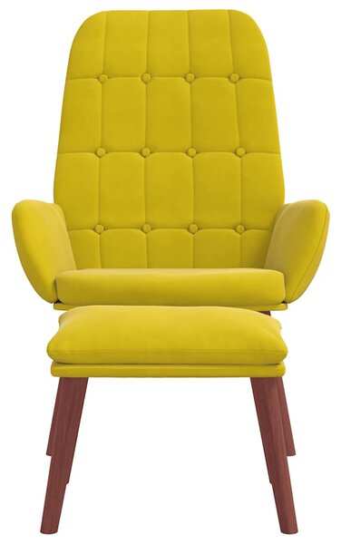 Relaxační křeslo s podnožkou žluté samet 3315145