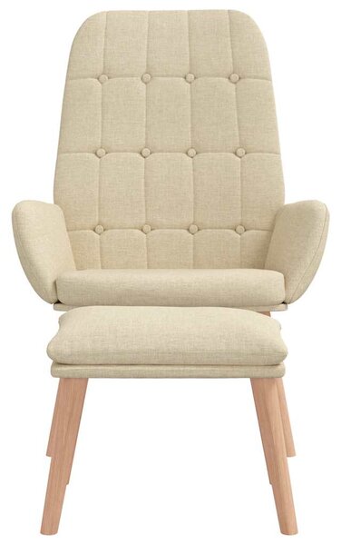 Relaxační křeslo s podnožkou krémové textil 3315151