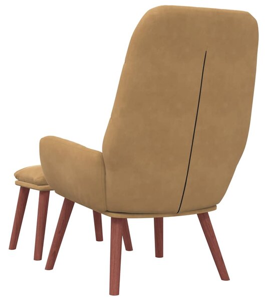 Relaxační křeslo s podnožkou hnědé samet 3315146