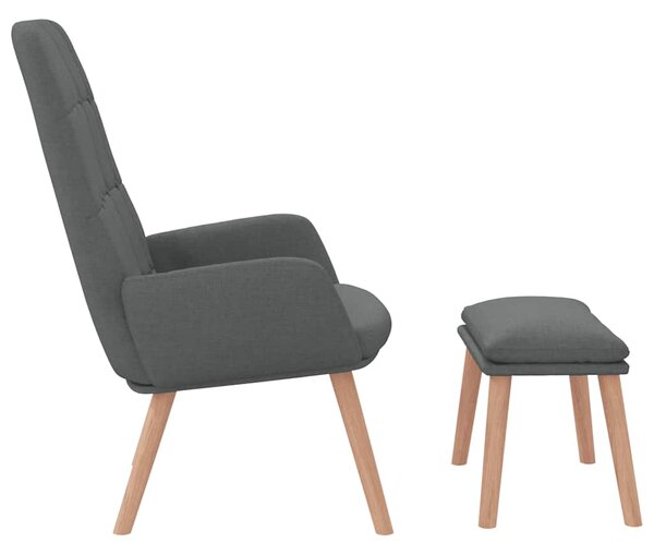 Relaxační křeslo s podnožkou tmavě šedé textil 3315150