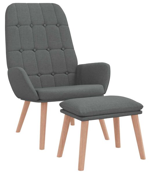 Relaxační křeslo s podnožkou tmavě šedé textil 3315150