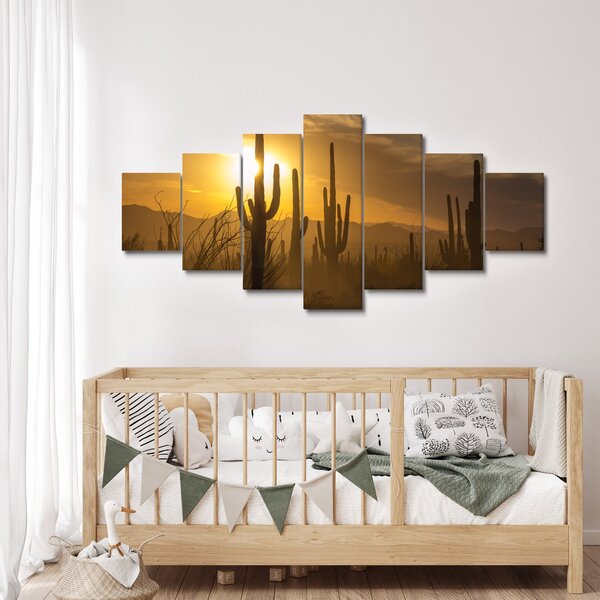 Obraz - Kaktusy Saguaro (210x100 cm)