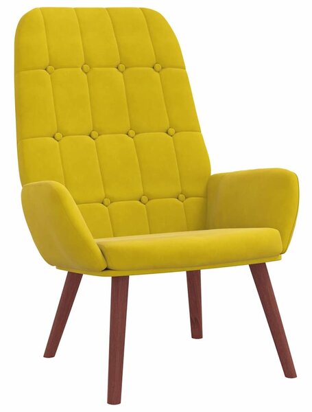 Relaxační křeslo s podnožkou žluté samet 3315145