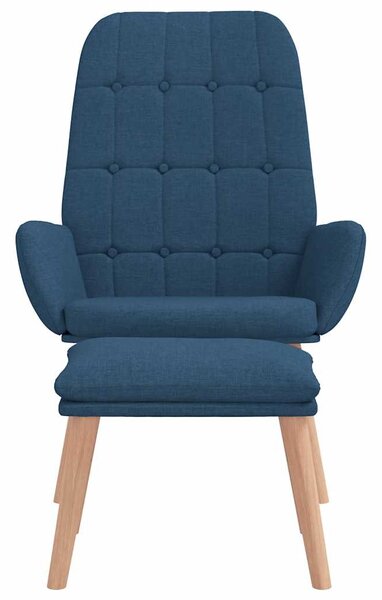 Relaxační křeslo s podnožkou modré textil 3315152