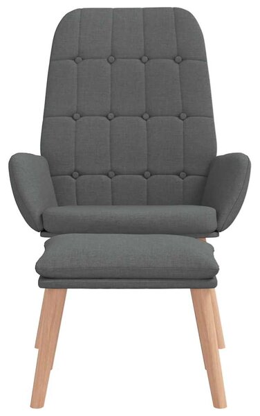 Relaxační křeslo s podnožkou tmavě šedé textil 3315150
