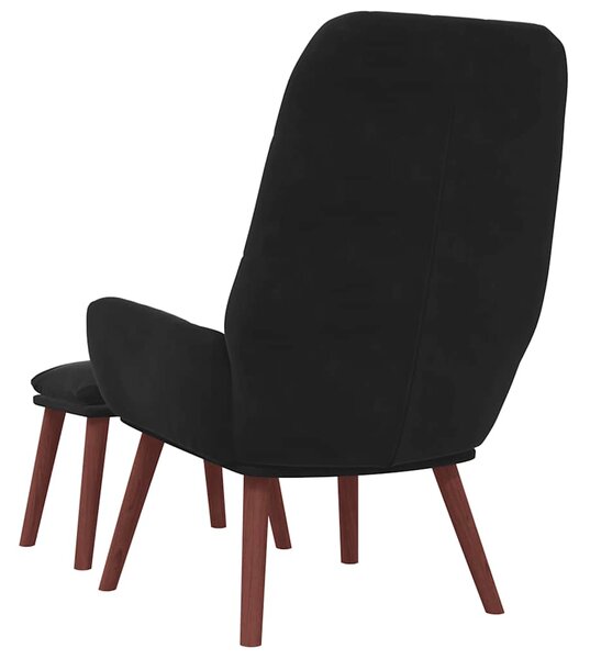 Relaxační křeslo s podnožkou černé samet 3315144