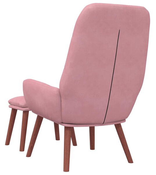 Relaxační křeslo s podnožkou růžové samet 3315142