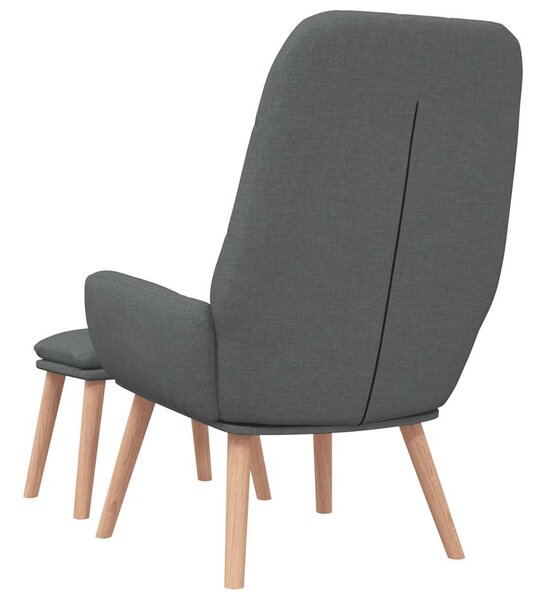 Relaxační křeslo s podnožkou tmavě šedé textil 3315150