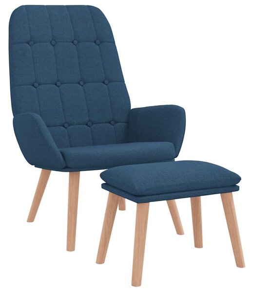 Relaxační křeslo s podnožkou modré textil 3315152