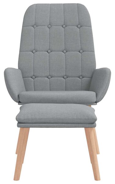 Relaxační křeslo s podnožkou světle šedé textil 3315149