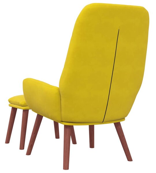 Relaxační křeslo s podnožkou žluté samet 3315145