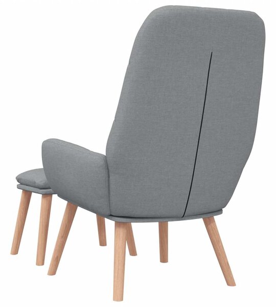 Relaxační křeslo s podnožkou světle šedé textil 3315149