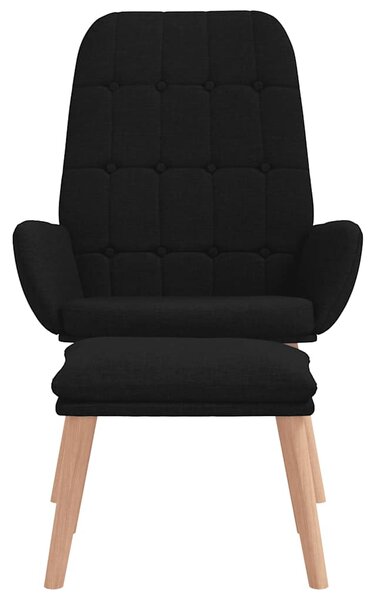 Relaxační křeslo s podnožkou černé textil 3315153