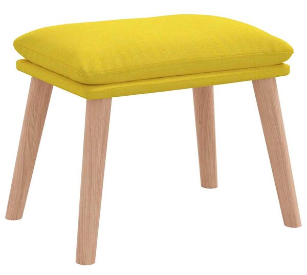 Relaxační křeslo s podnožkou světle žluté textil 3315154