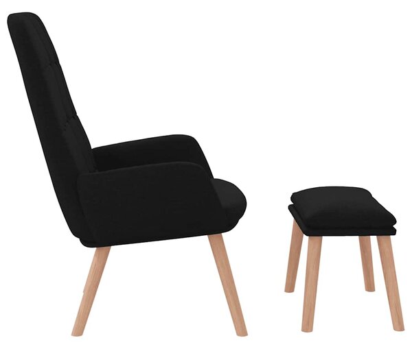 Relaxační křeslo s podnožkou černé textil 3315153