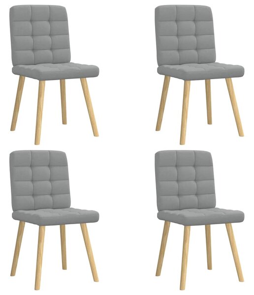 Jídelní židle 4 ks světle šedé textil 3315191
