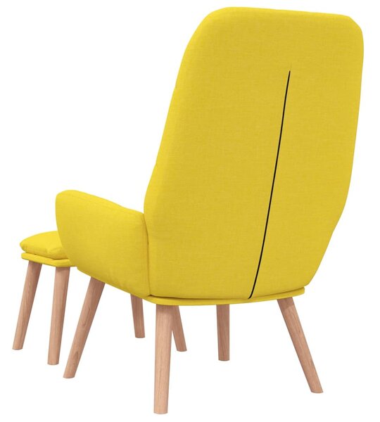 Relaxační křeslo s podnožkou světle žluté textil 3315154