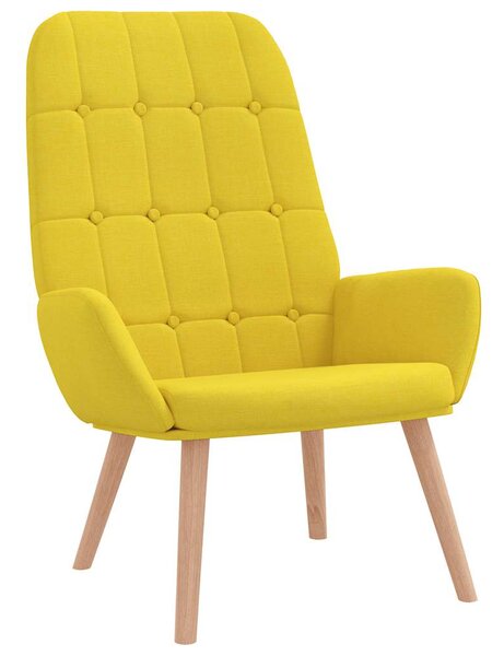 Relaxační křeslo s podnožkou světle žluté textil 3315154