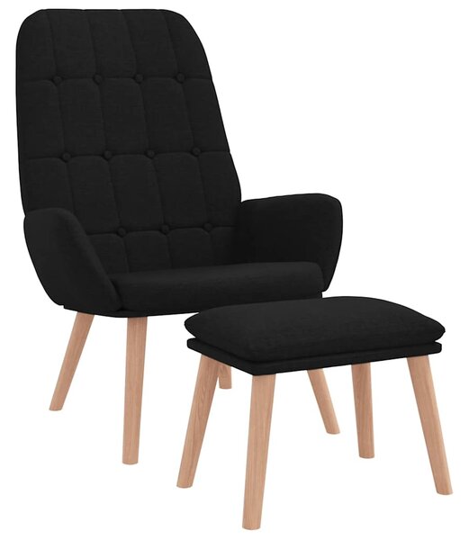 Relaxační křeslo s podnožkou černé textil 3315153