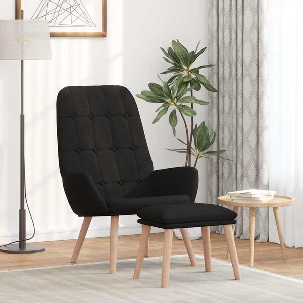 Relaxační křeslo s podnožkou černé textil 3315153