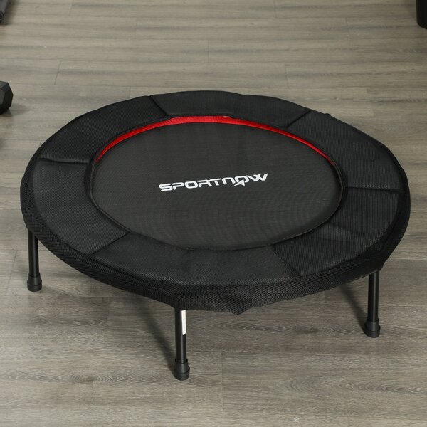 SPORTNOW 102 cm Skládací Fitness Trampolína s Ocelovým Rámem a Protiskluzovými Nohami, Podporuje Hmotnost 100 kg pro Trénink Nohou a Těla Doma, v Kanc