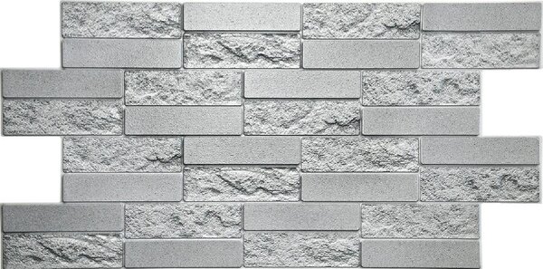 Obkladové panely 3D PVC TP10019927, cena za kus, rozměr 980 x 490 mm, pískovcový kámen šedý, GRACE