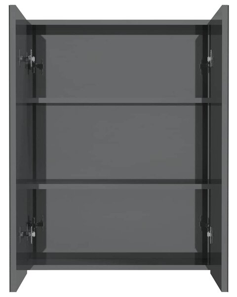Koupelnová skříňka se zrcadlem 60 x 15 x 75 cm MDF zářivě šedá 331526