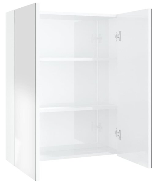 Koupelnová skříňka se zrcadlem 60 x 15 x 75 cm MDF zářivě bílá 331525