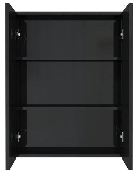 Koupelnová skříňka se zrcadlem 60 x 15 x 75 cm MDF zářivě černá 331524