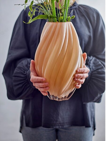 Oranžová skleněná váza (výška 30 cm) Kanji – Bloomingville