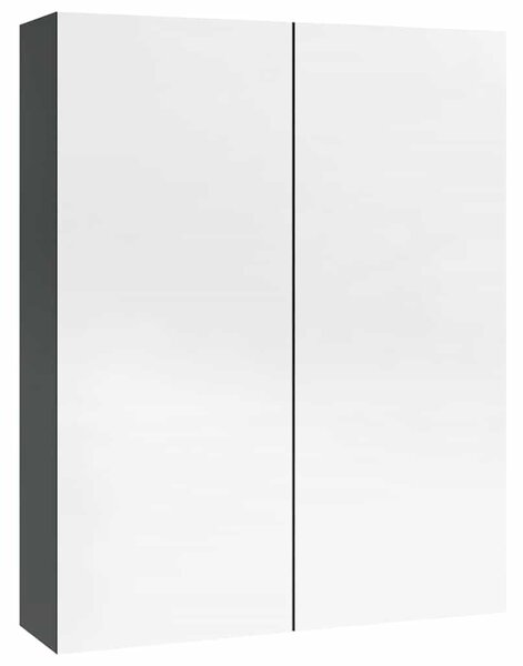 Koupelnová skříňka se zrcadlem 60 x 15 x 75 cm MDF zářivě šedá 331526