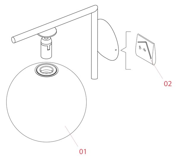 Flos IC Lights E14 nástěnné svítidlo JednotlivýČerná