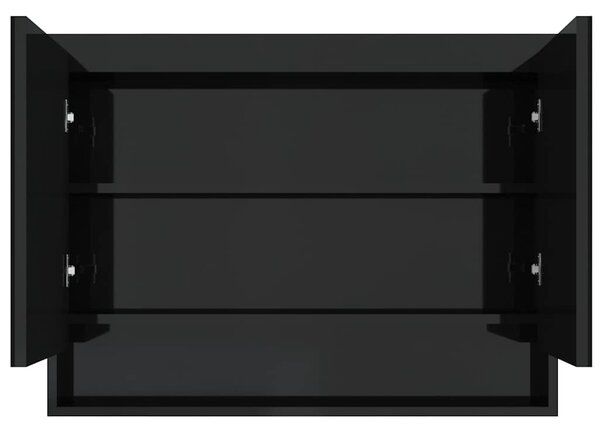 Koupelnová skříňka se zrcadlem 80 x 15 x 60 cm MDF zářivě černá 331531
