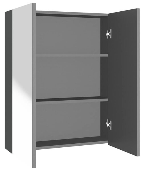 Koupelnová skříňka se zrcadlem 60 x 15 x 75 cm MDF antracitová 331529