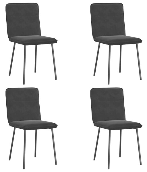 Jídelní židle 4 ks černé samet 3315315