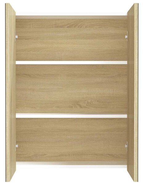 Koupelnová skříňka se zrcadlem 60x15x75 cm MDF bílá a dub 331530