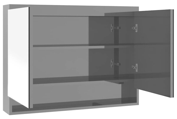 Koupelnová skříňka se zrcadlem 80 x 15 x 60 cm MDF zářivě šedá 331533