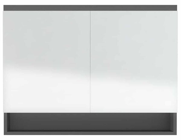 Koupelnová skříňka se zrcadlem 80 x 15 x 60 cm MDF šedá 331534