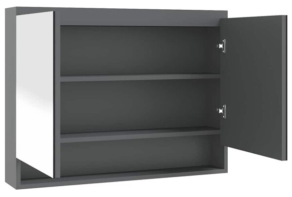 Koupelnová skříňka se zrcadlem 80 x 15 x 60 cm MDF šedá 331534