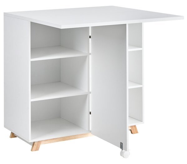 Skříňka se stolkem FLOMOT Bílá 80 cm 40/80 cm Skládací
