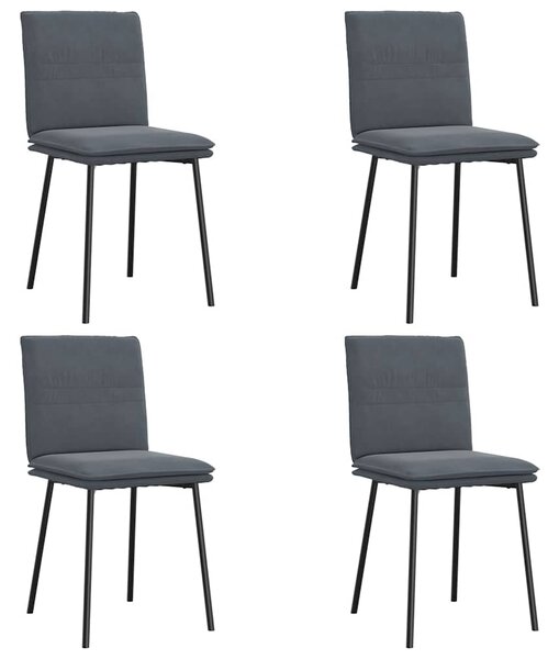 Jídelní židle 4 ks tmavě šedé samet 3315345