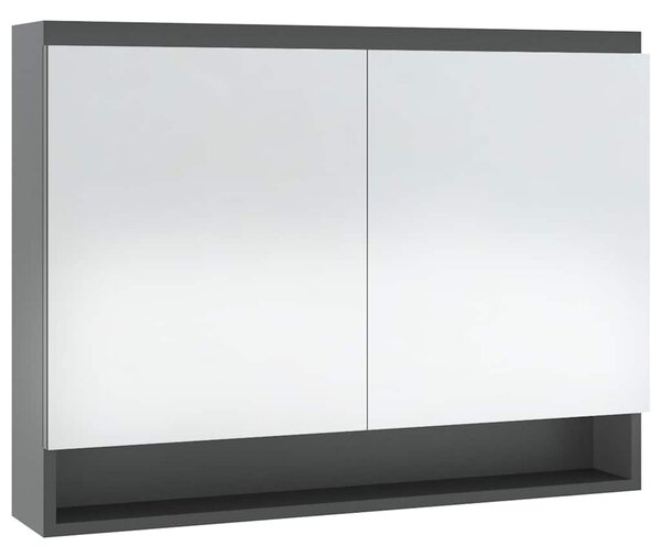 Koupelnová skříňka se zrcadlem 80 x 15 x 60 cm MDF šedá 331534