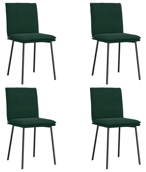 Jídelní židle 4 ks tmavě zelené samet 3315346