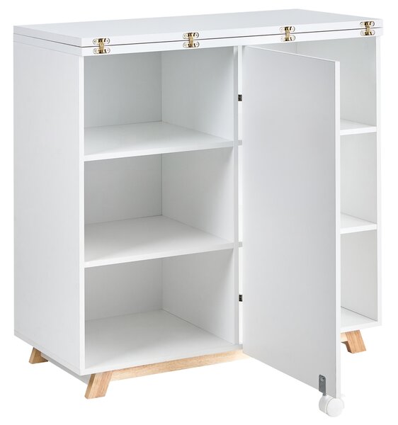 Skříňka se stolkem FLOMOT Bílá 80 cm 40/80 cm Skládací