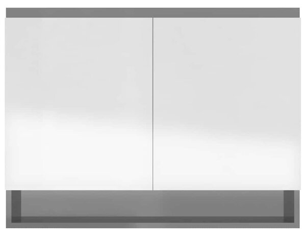 Koupelnová skříňka se zrcadlem 80 x 15 x 60 cm MDF zářivě šedá 331533