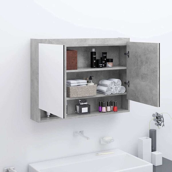 Koupelnová skříňka se zrcadlem 80x15x60 cm MDF betonově šedá 331535