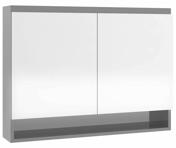 Koupelnová skříňka se zrcadlem 80 x 15 x 60 cm MDF zářivě šedá 331533