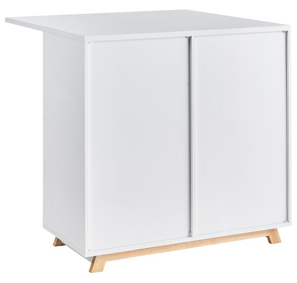 Skříňka se stolkem FLOMOT Bílá 80 cm 40/80 cm Skládací