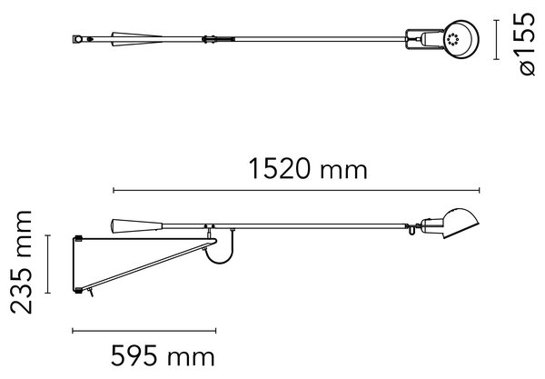Flos 265 E27 nástěnné svítidlo Bílá1520mm